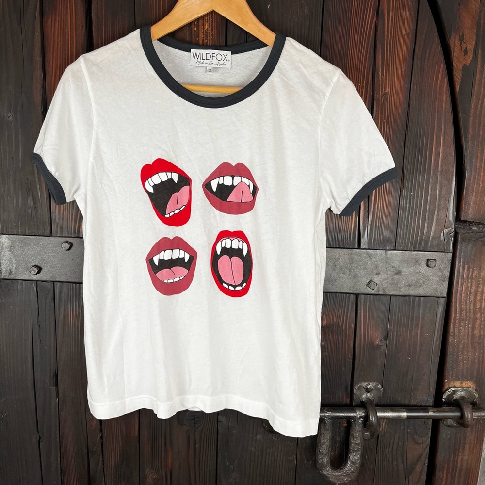 Wildfox vampire lips tee S